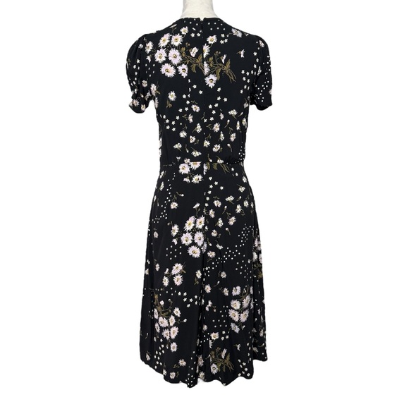 Madewell Puff-Sleeve Wrap-Front Midi Dress in Polka Daisies - Picture 3 of 8